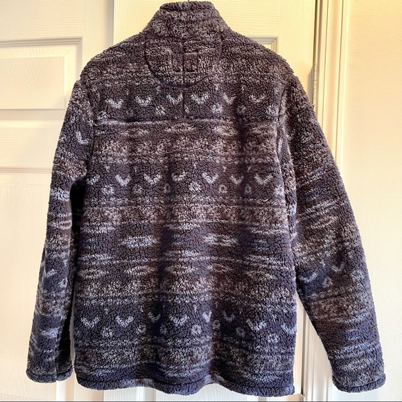 Alpine Sherpa Blue Aztec Print Fleece Size L - Picture 5 of 8